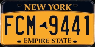 NY license plate FCM9441