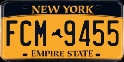 NY license plate FCM9455