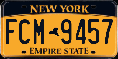 NY license plate FCM9457