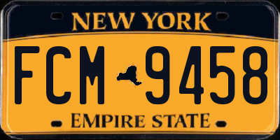 NY license plate FCM9458