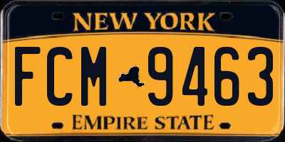 NY license plate FCM9463