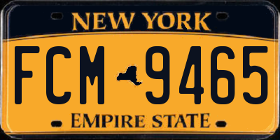 NY license plate FCM9465