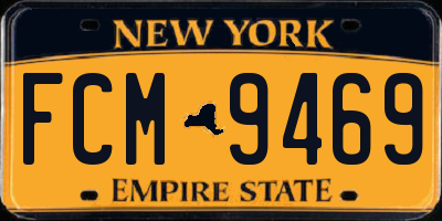 NY license plate FCM9469
