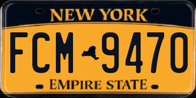 NY license plate FCM9470