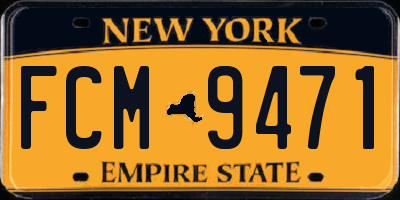 NY license plate FCM9471