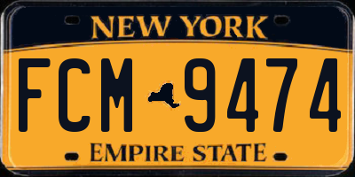 NY license plate FCM9474