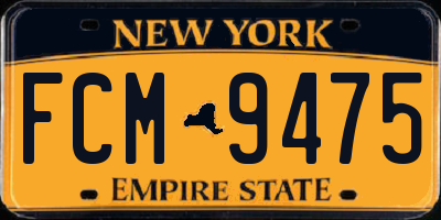 NY license plate FCM9475