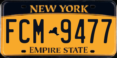 NY license plate FCM9477