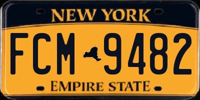 NY license plate FCM9482