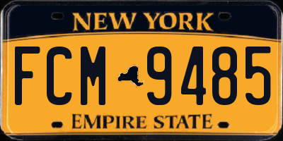 NY license plate FCM9485