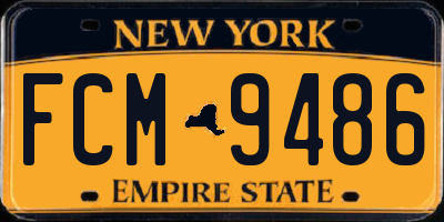NY license plate FCM9486