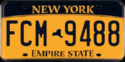 NY license plate FCM9488