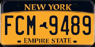 NY license plate FCM9489