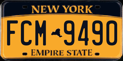 NY license plate FCM9490