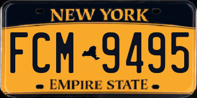 NY license plate FCM9495