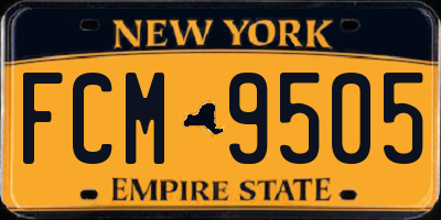 NY license plate FCM9505