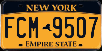 NY license plate FCM9507