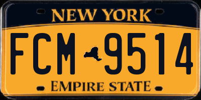 NY license plate FCM9514