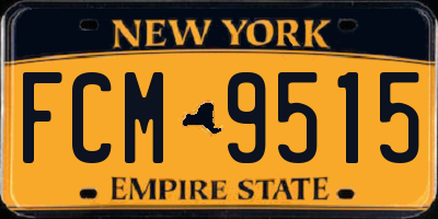 NY license plate FCM9515