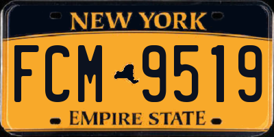 NY license plate FCM9519