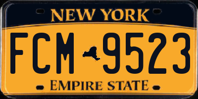 NY license plate FCM9523