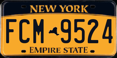 NY license plate FCM9524