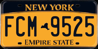 NY license plate FCM9525