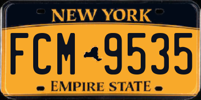 NY license plate FCM9535