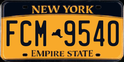 NY license plate FCM9540
