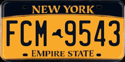 NY license plate FCM9543
