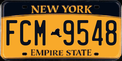 NY license plate FCM9548