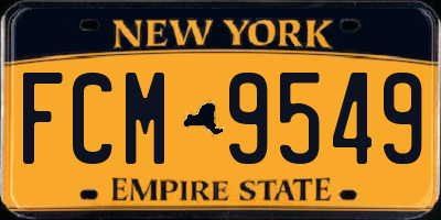 NY license plate FCM9549
