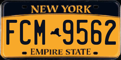NY license plate FCM9562