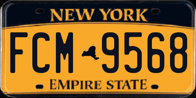 NY license plate FCM9568