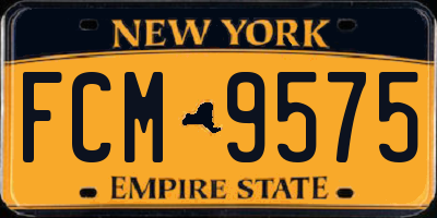 NY license plate FCM9575
