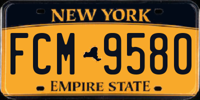 NY license plate FCM9580
