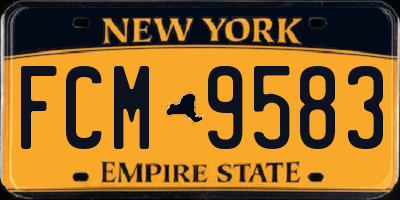 NY license plate FCM9583
