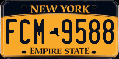 NY license plate FCM9588