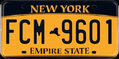 NY license plate FCM9601
