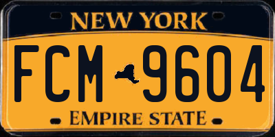 NY license plate FCM9604