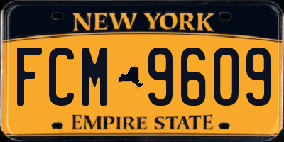 NY license plate FCM9609