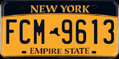 NY license plate FCM9613