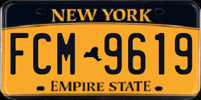 NY license plate FCM9619