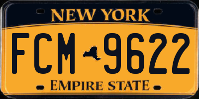 NY license plate FCM9622
