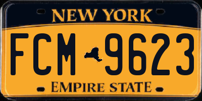 NY license plate FCM9623