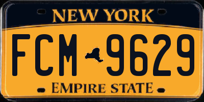 NY license plate FCM9629