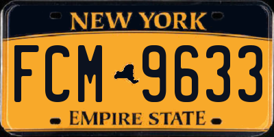 NY license plate FCM9633