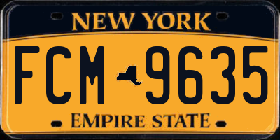 NY license plate FCM9635