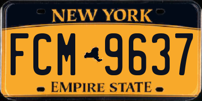 NY license plate FCM9637