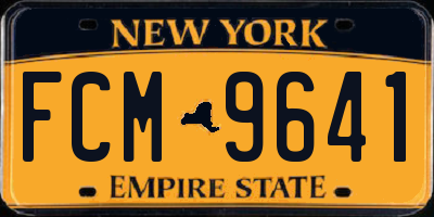 NY license plate FCM9641